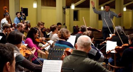 Andreas M&ouml;lder mit Capriccio Barockorchester Basel, Hauptprobe, Christuskirche, 14.11.2019