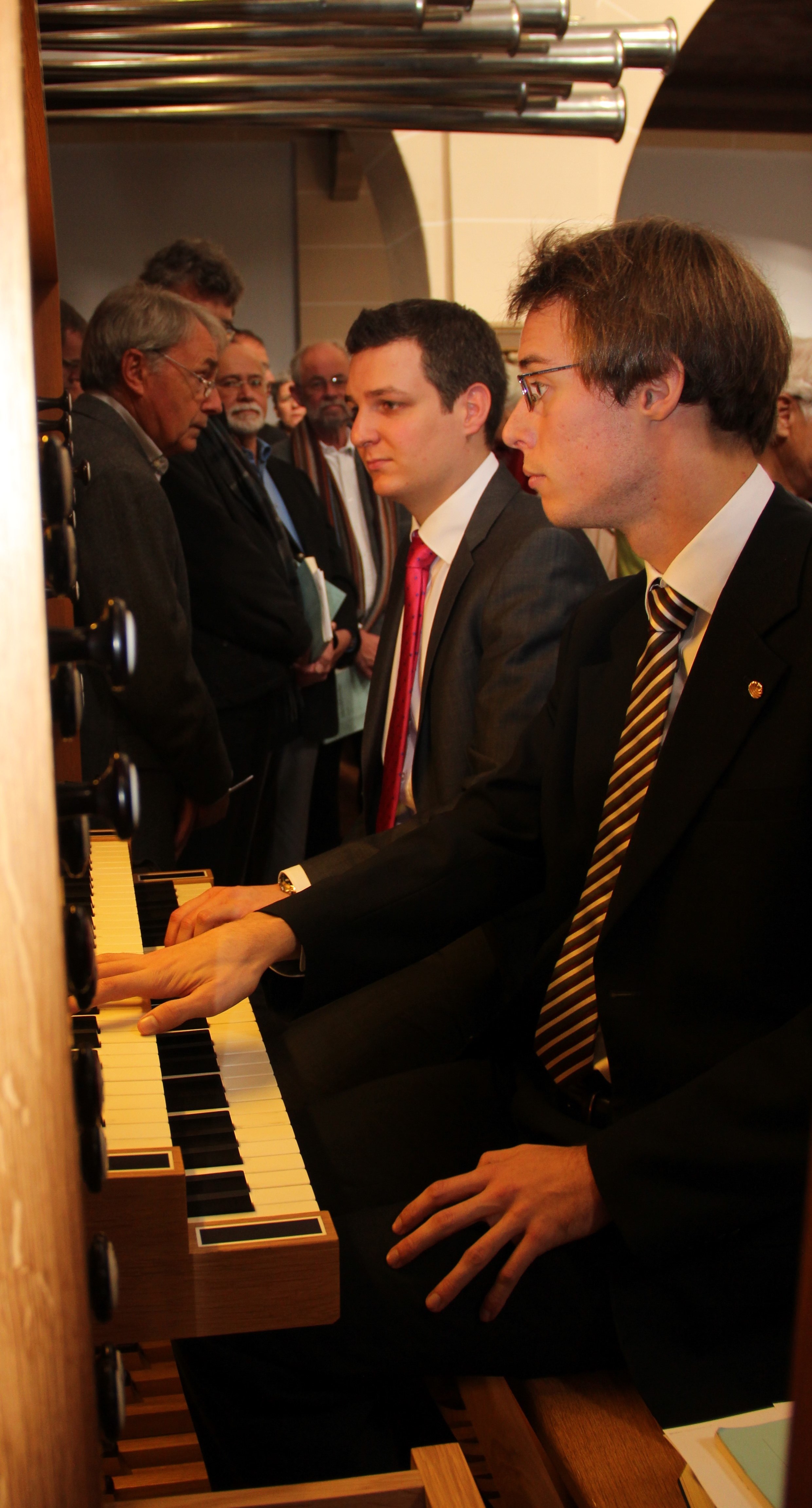 Er&ouml;ffnung der "Goldenen Herbstes 2015" in St. Bonifatius, L&ouml;rrach, 
Andreas M&ouml;lder u. Johannes Lang 