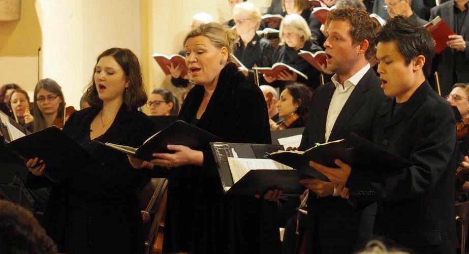 Spohr: "Die letzten Dinge", Andrea N&uuml;bel (Sopran), Heike Werner (Alt), Laurin Oppermann (Tenor), Edward Yehenara (Bass), St. Bernhard, Schopfheim, 16.11.2019, Foto: Markus Kopetzky